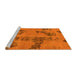 Sideview of Machine Washable Oriental Yellow Traditional Rug, wshabs1365yw
