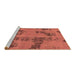 Sideview of Machine Washable Oriental Brown Traditional Rug, wshabs1365brn