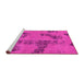 Sideview of Machine Washable Oriental Pink Traditional Rug, wshabs1365pnk