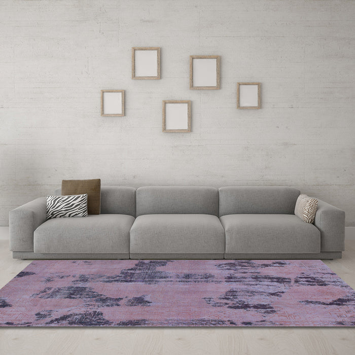 Machine Washable Oriental Light Blue Traditional Rug in a Living Room, wshabs1365lblu