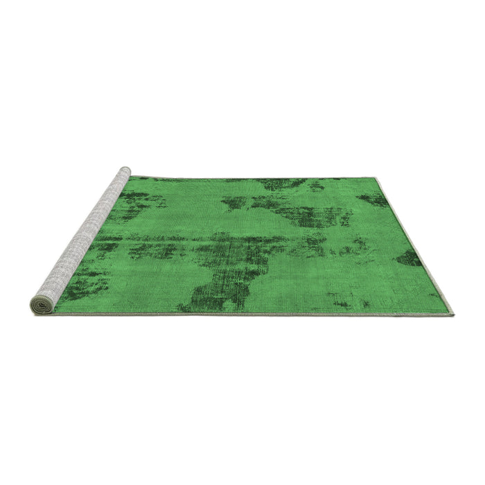 Sideview of Machine Washable Oriental Emerald Green Traditional Area Rugs, wshabs1365emgrn