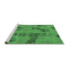 Sideview of Machine Washable Oriental Emerald Green Traditional Area Rugs, wshabs1365emgrn