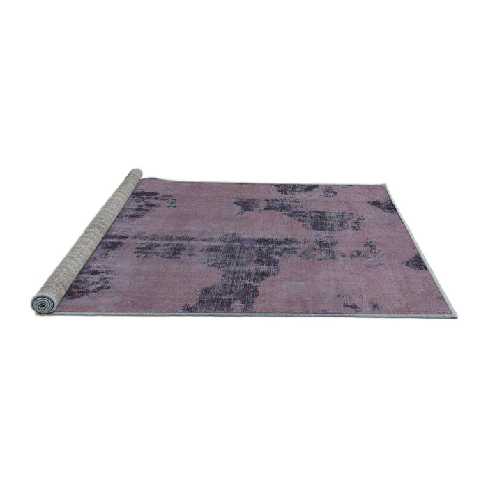 Sideview of Machine Washable Oriental Light Blue Traditional Rug, wshabs1365lblu