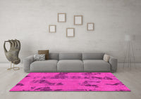 Machine Washable Oriental Pink Traditional Rug, wshabs1365pnk