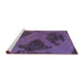 Sideview of Machine Washable Abstract Purple Flower Purple Rug, wshabs1366