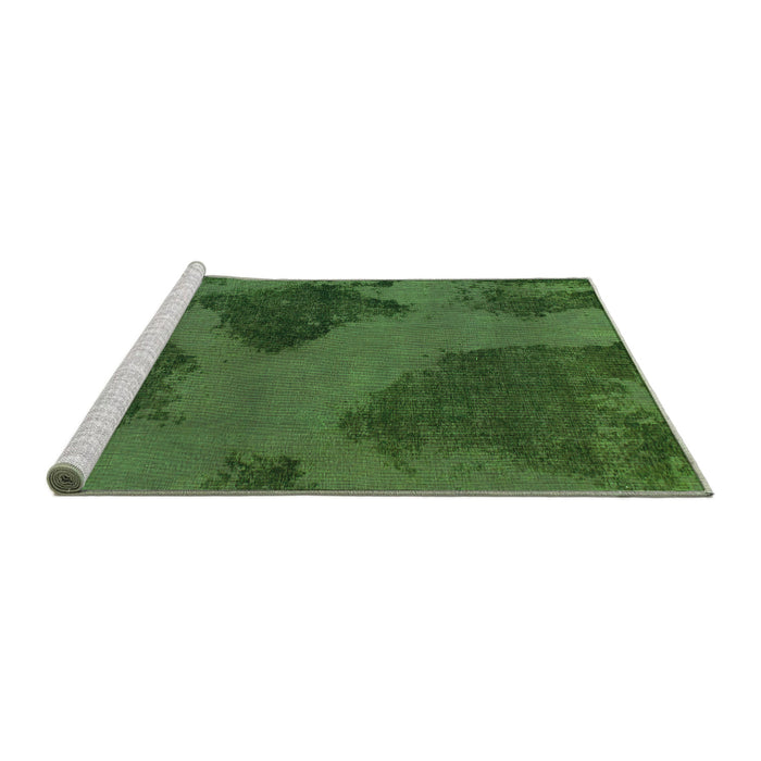 Sideview of Machine Washable Abstract Green Modern Area Rugs, wshabs1366grn