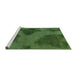 Sideview of Machine Washable Abstract Green Modern Area Rugs, wshabs1366grn