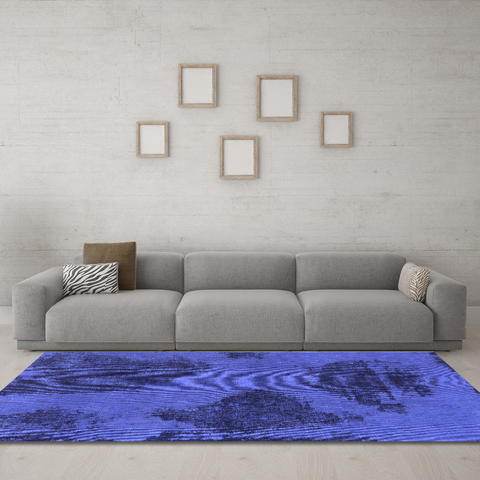 Machine Washable Abstract Blue Modern Rug in a Living Room, wshabs1366blu
