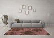 Machine Washable Abstract Brown Modern Rug in a Living Room,, wshabs1366brn