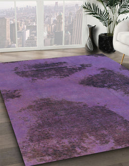 Abstract Purple Modern Rug in Family Room, abs1366
