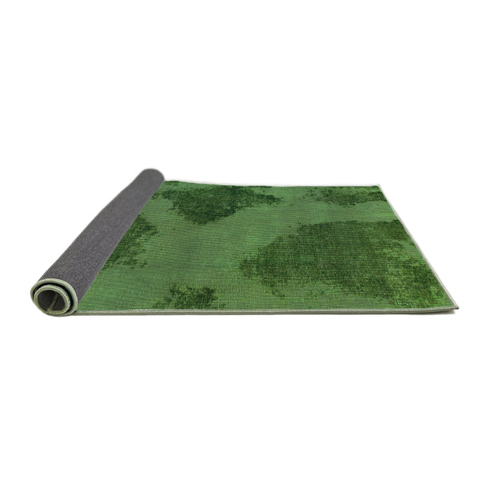 Sideview of Abstract Green Modern Rug, abs1366grn