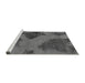 Sideview of Machine Washable Abstract Gray Modern Rug, wshabs1366gry