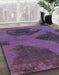 Machine Washable Abstract Purple Flower Purple Rug in a Family Room, wshabs1366