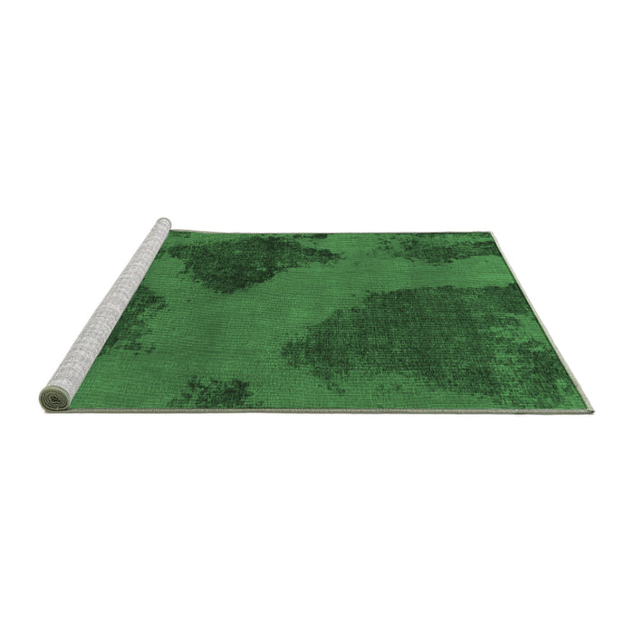 Sideview of Machine Washable Abstract Emerald Green Modern Area Rugs, wshabs1366emgrn