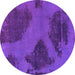 Round Machine Washable Abstract Purple Modern Area Rugs, wshabs1366pur