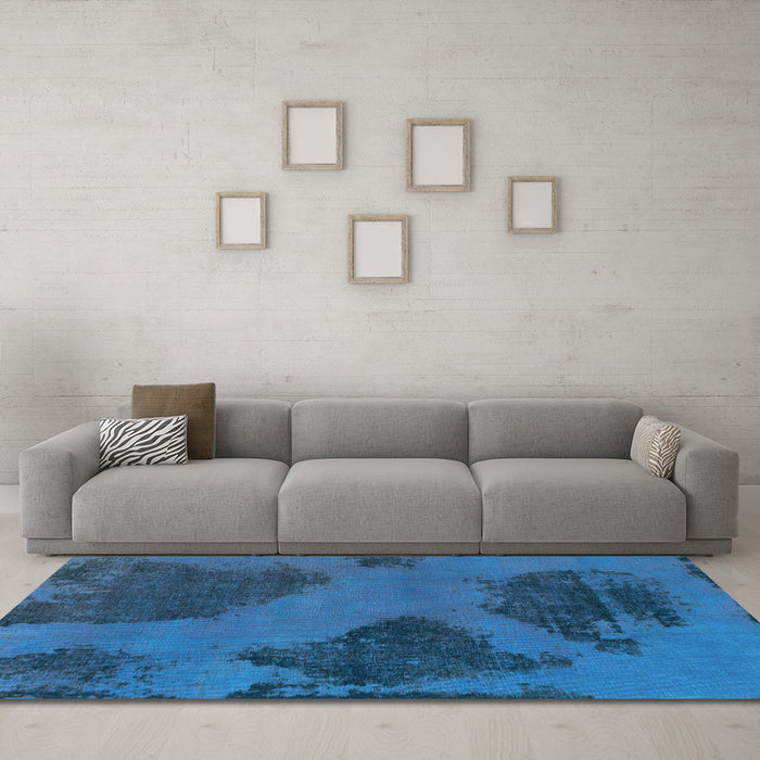 Machine Washable Abstract Light Blue Modern Rug in a Living Room, wshabs1366lblu