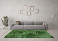 Machine Washable Abstract Green Modern Rug, wshabs1366grn