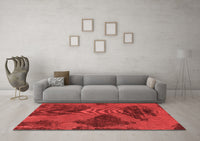 Machine Washable Abstract Red Modern Rug, wshabs1366red