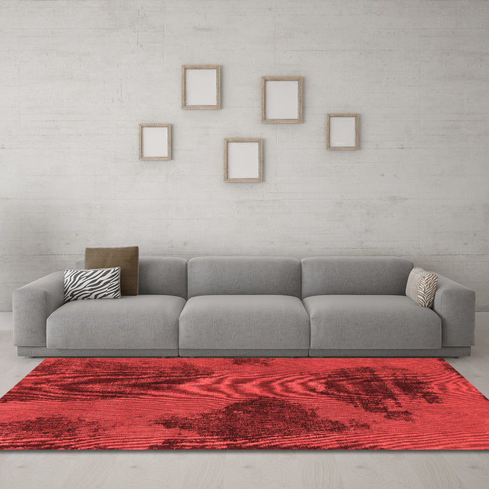 Modern Red Washable Rugs