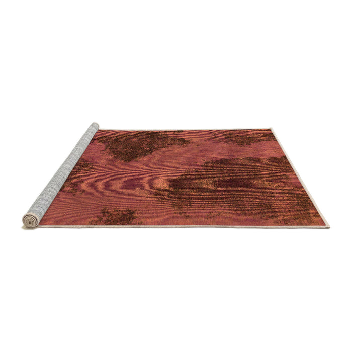 Sideview of Machine Washable Abstract Orange Modern Area Rugs, wshabs1366org