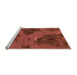 Sideview of Machine Washable Abstract Orange Modern Area Rugs, wshabs1366org