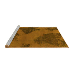 Sideview of Machine Washable Abstract Yellow Modern Rug, wshabs1366yw