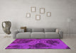 Machine Washable Abstract Pink Modern Rug in a Living Room, wshabs1366pnk