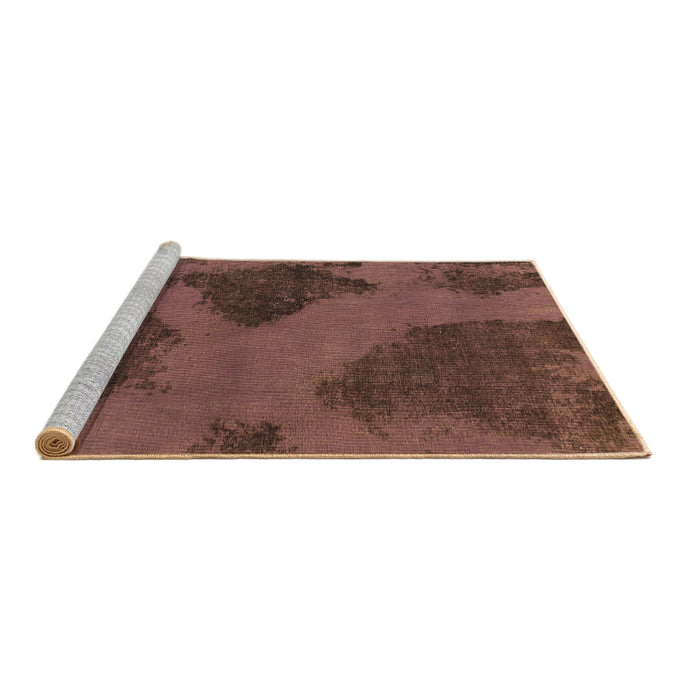 Sideview of Machine Washable Abstract Brown Modern Rug, wshabs1366brn