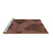 Sideview of Machine Washable Abstract Brown Modern Rug, wshabs1366brn