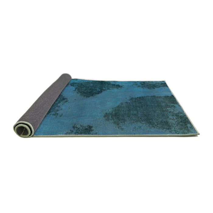 Sideview of Abstract Turquoise Modern Rug, abs1366turq