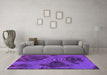 Machine Washable Abstract Purple Modern Area Rugs in a Living Room, wshabs1366pur