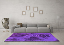 Machine Washable Abstract Purple Modern Area Rugs in a Living Room, wshabs1366pur