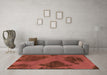 Machine Washable Abstract Orange Modern Area Rugs in a Living Room, wshabs1366org