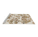 Sideview of Machine Washable Abstract Gold Rug, wshabs1367