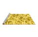 Sideview of Machine Washable Abstract Yellow Modern Rug, wshabs1367yw