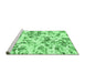 Sideview of Machine Washable Abstract Emerald Green Modern Area Rugs, wshabs1367emgrn