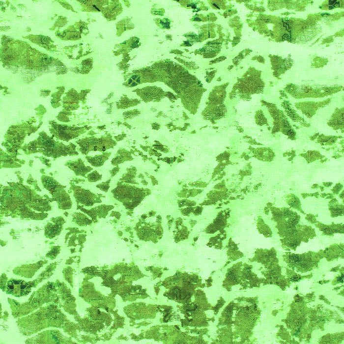 Machine Washable Abstract Green Modern Area Rugs, wshabs1367grn