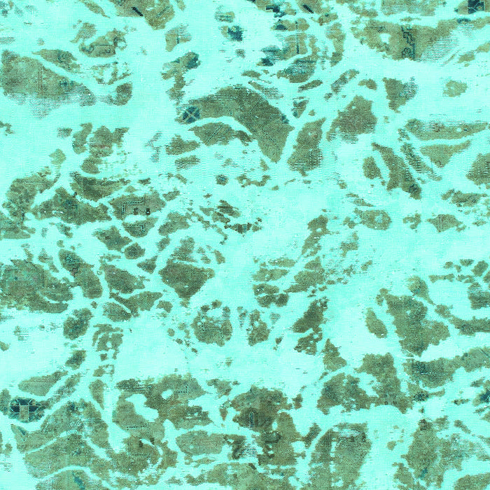 Machine Washable Abstract Turquoise Modern Area Rugs, wshabs1367turq