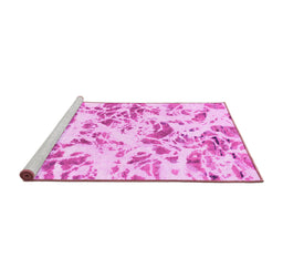 Sideview of Machine Washable Abstract Pink Modern Rug, wshabs1367pnk