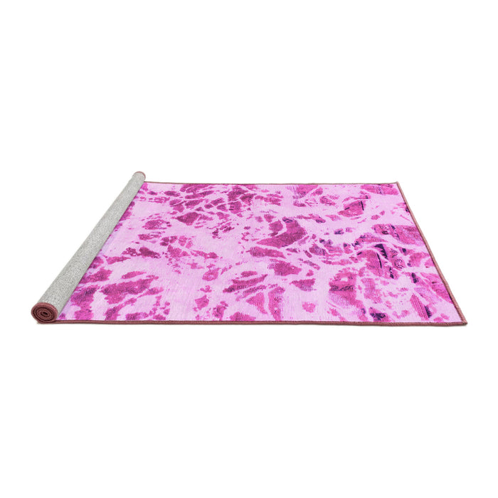 Sideview of Machine Washable Abstract Pink Modern Rug, wshabs1367pnk
