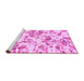 Sideview of Machine Washable Abstract Pink Modern Rug, wshabs1367pnk