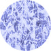 Round Abstract Blue Modern Rug, abs1367blu