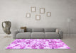 Machine Washable Abstract Purple Modern Area Rugs in a Living Room, wshabs1367pur