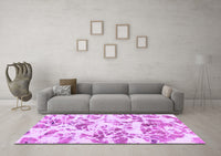 Machine Washable Abstract Purple Modern Rug, wshabs1367pur