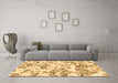 Machine Washable Abstract Brown Modern Rug in a Living Room,, wshabs1367brn