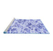 Sideview of Machine Washable Abstract Blue Modern Rug, wshabs1367blu