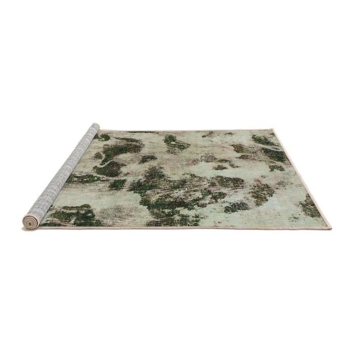 Sideview of Machine Washable Abstract Tan Brown Rug, wshabs1368