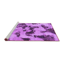 Sideview of Machine Washable Abstract Purple Modern Area Rugs, wshabs1368pur