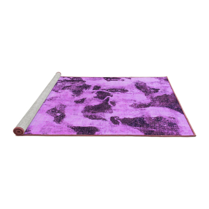 Sideview of Machine Washable Abstract Purple Modern Area Rugs, wshabs1368pur
