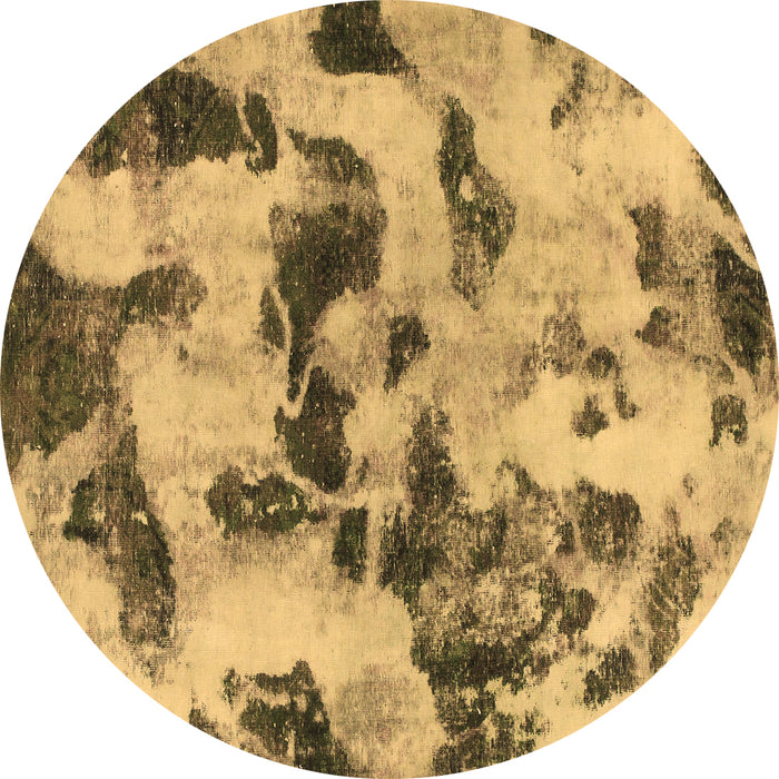 Round Machine Washable Abstract Brown Modern Rug, wshabs1368brn